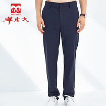 Sheep Boss Mens casual pants 2021 Summer slim Tide Version Trendy Business West Pants Straight Barrel Long Pants 211NK01