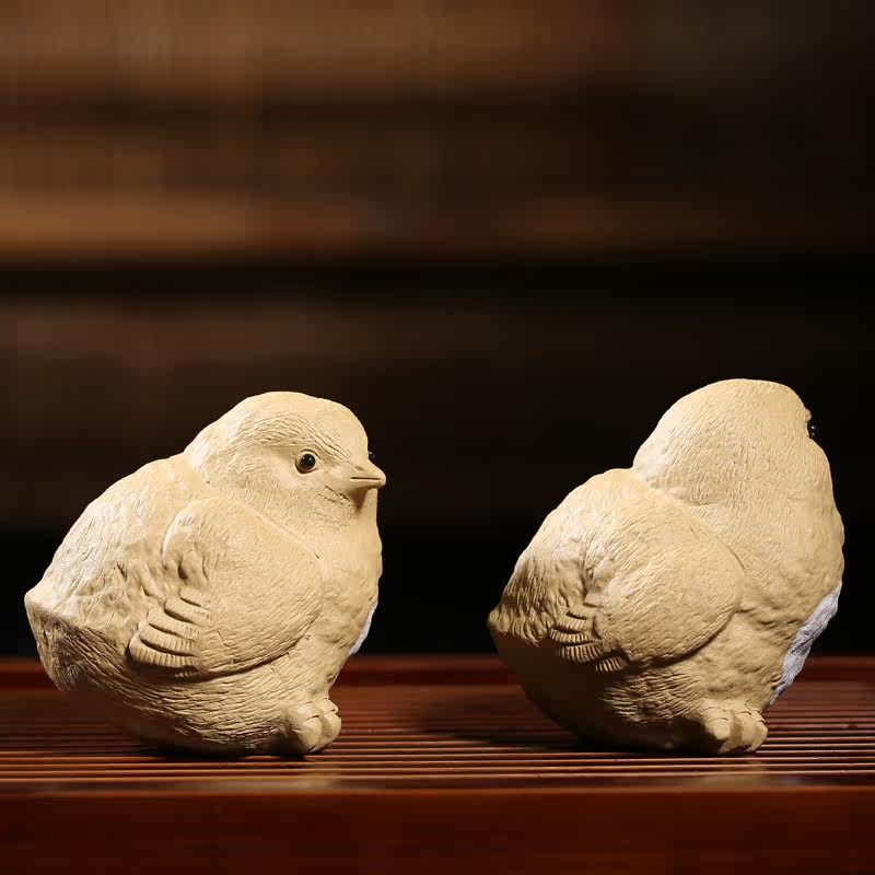 万福 宜兴紫砂生肖茶宠 潘爱州手工雕塑茶玩摆件茶道配件可爱小鸡