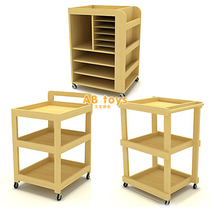 Log mobile art desk childrens toy cabinet solid wood book cabinet art room storage cabinet art room dedicated art room