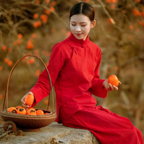 Nine children perform costumes and womens nine childrens same clothes Red sorghum dance costumes square dance to take photo photo clothes