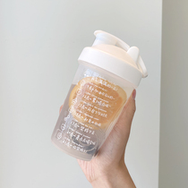 Net red rocking cup small capacity with scale plastic cup female students cute portable fitness cup protein rocking powder cup