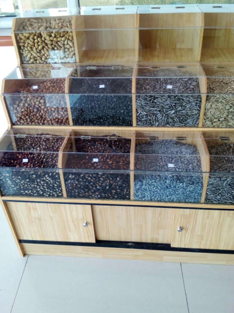 超市木质货架米粮桶杂粮柜散装柜米斗五谷杂粮展示柜干果柜散货柜