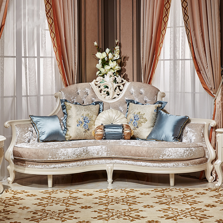 家具 >> 实木沙发欧式法式新古典全实木雕花转角沙发 小户型简约布艺