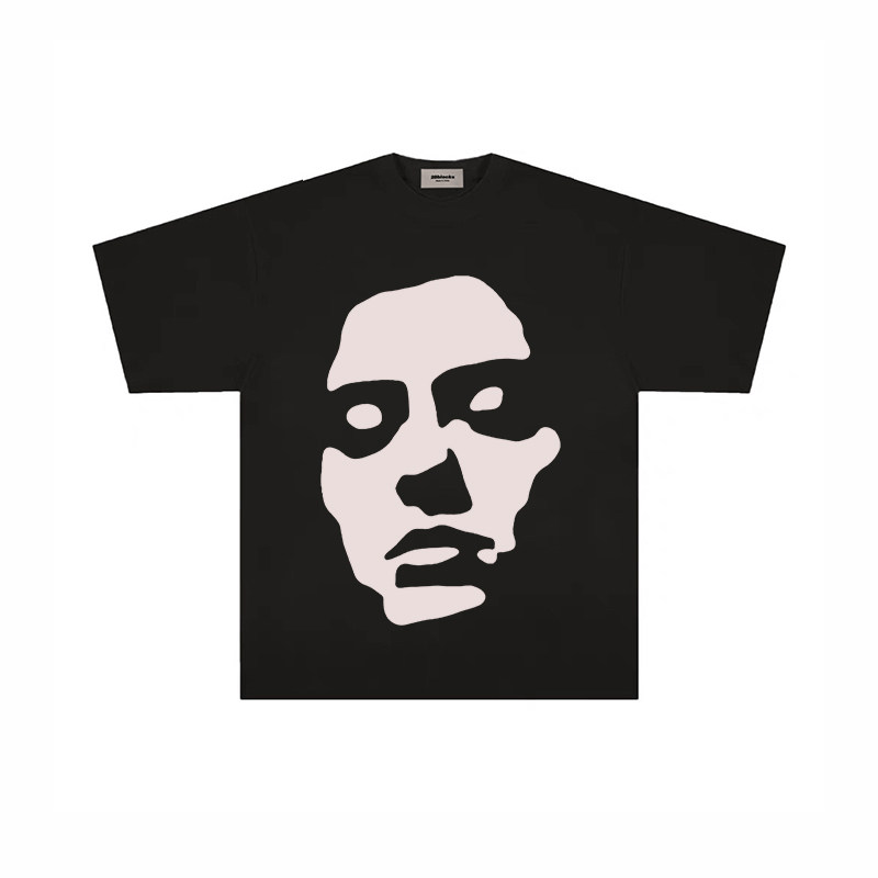 Drawing face American retro depiction of men and women printed trendy brand face high street loose versatile TEE