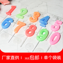Birthday cake candle creative number 0-9 single pack non-smoking small candle one year old baby arrangement party supplies