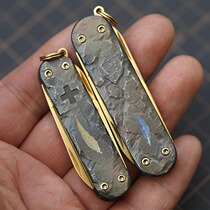 Swiss 65mm titanium alloy custom fine engraving feather plated 24k gold high-end collection gift forehead EDC combination