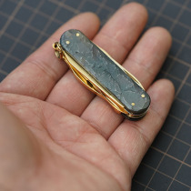Swiss knife 58mm titanium alloy engraved feather plated 24k gold high-end collection gift forehead multifunctional combined EDC