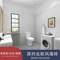 Nordic style kitchen bathroom tile floor tiles 300x600 balcony bright glazed tiles pure white I-shaped wall tiles