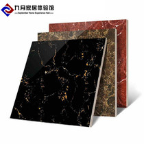 Foshan black golden flower full glaze living room tile 800x800 deep Coffee Net 1000X1000 threshold stone foot line