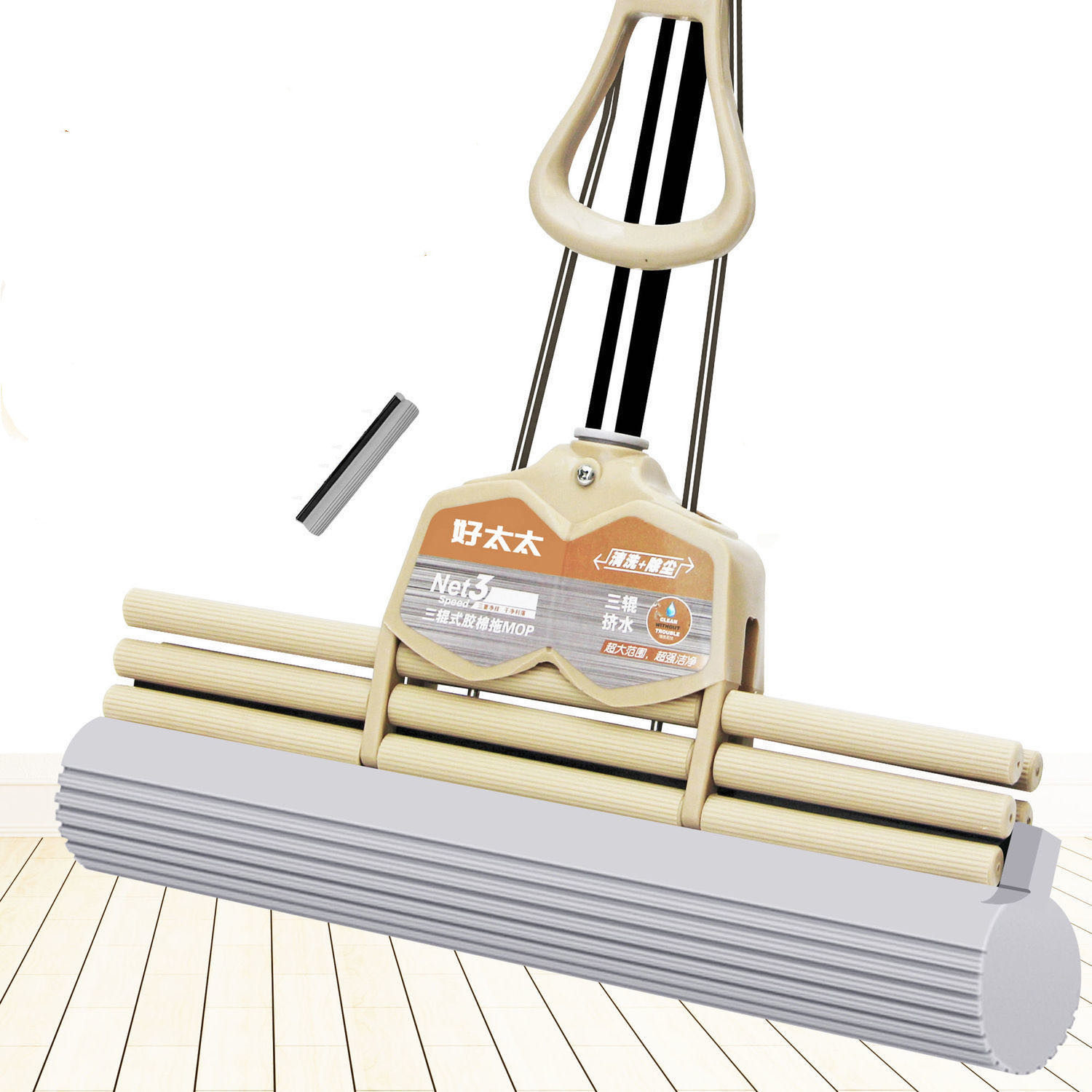 拖比特拖把海绵家用懒人滚轮拖布