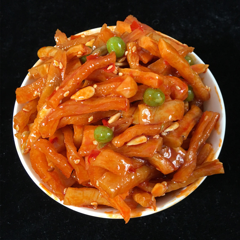 伍仁酱条农家香辣萝卜条辣条萝卜干咸菜五仁酱菜下饭菜500g包邮