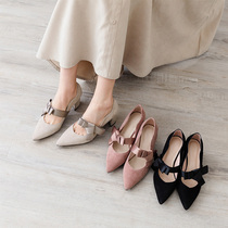 Cat Ye homemade 2021 New flat sole shoes women pointed Mary Jane shoes shallow bow leather high heel shoes