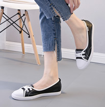 Hong Kong Tide Card 2022 Summer Light Mouth Small White Shoes One Foot Pedal Lefu Shoes Genuine Leather Flat Bottom Breathable Casual Single Shoe Woman