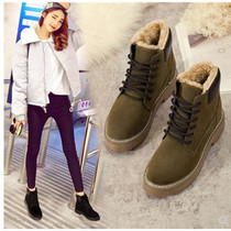 Tidal Snowy Boots Women Shoes 2022 Winter New Korean Version 100 Hitch Thickened Warm Cotton Shoes Genuine Leather Gush Short Boots Woman