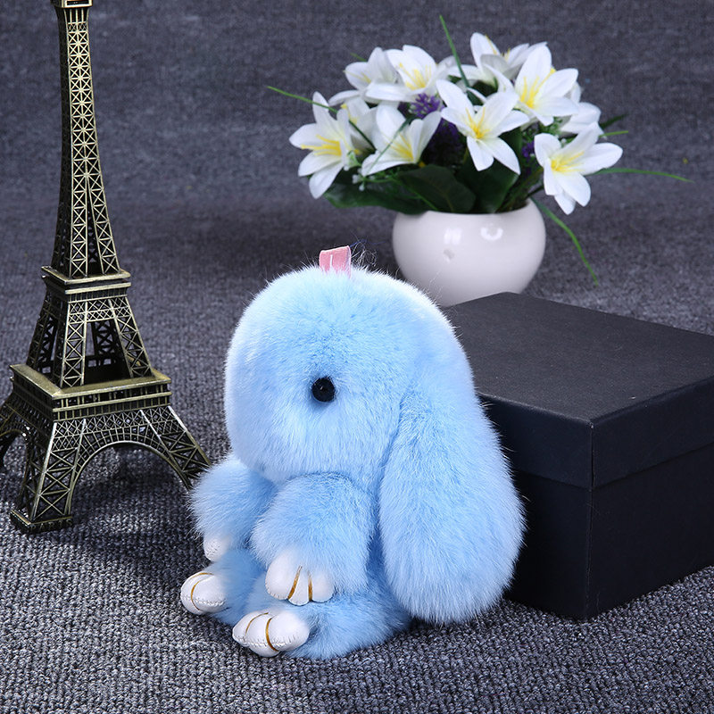 萌萌兔小兔子挂件装死兔皮草饰品超可爱獭兔毛新款包包挂件钥匙扣