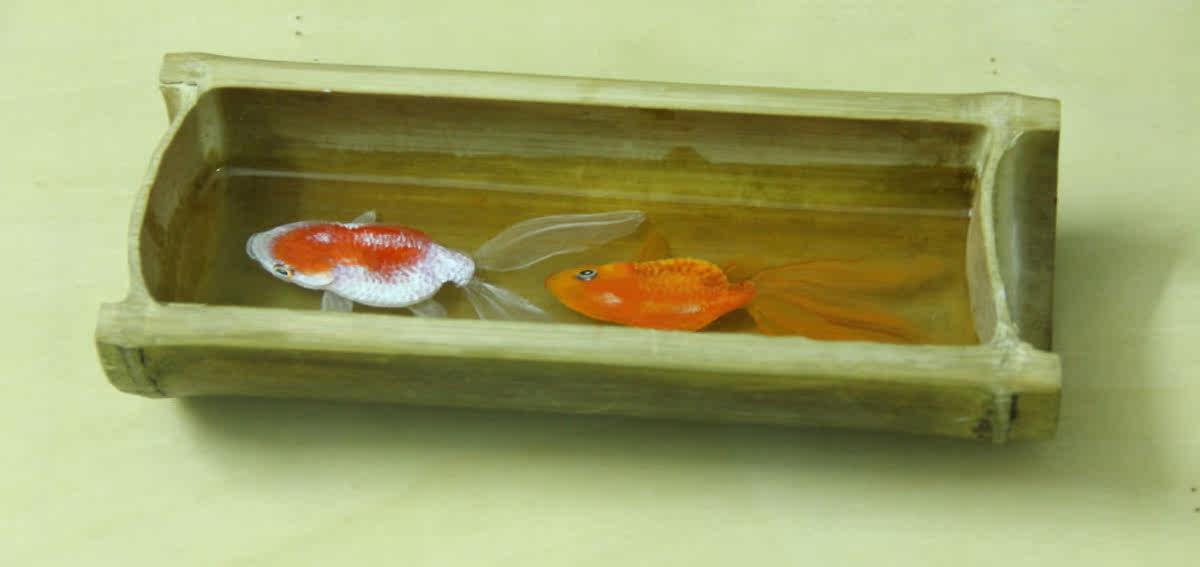 水晶胶 金鱼立体画 星空 标本 环氧树脂 透明滴胶 胸牌 模型水景