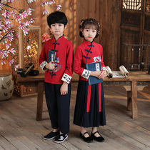 Han-clothing boys Spring and Autumn Chinese Winter Chinese wind girl Tang childrens national clothing boy kindergarten shows New Years Day performance suit