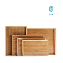 Tea art tea set tea tray household bamboo wooden storage tray tea cup rectangular bamboo tray water cup dry tea table