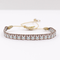 European Spanish niche Guanabana cute little rabbit light brown hand rope bracelet girl heart gift