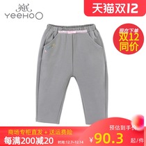 British childrens pants female baby casual and comfortable spring and autumn Ying needle bottoming trousers YRKCJ30042A01