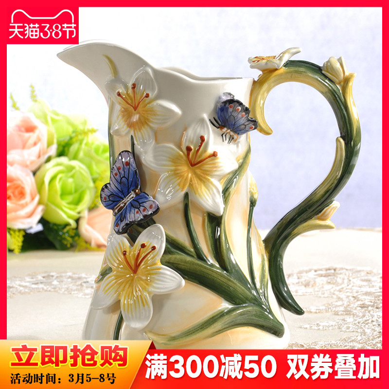 Recent European rural creative ceramic vase furnishing articles sitting room TV cabinet dry flower vase household ornaments