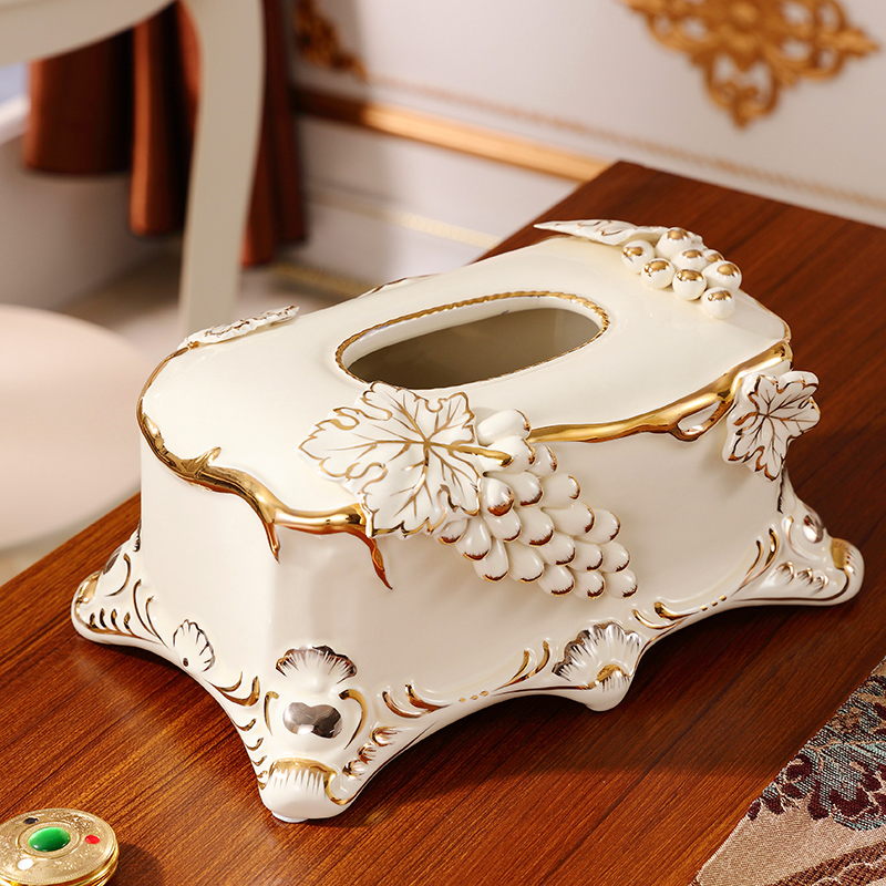 Tissue box European - style key-2 luxury furnishing articles multifunctional smoke box sitting room adornment of pottery and porcelain mobile phone remote control boxes