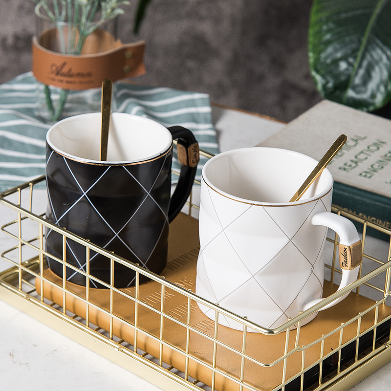 The code mark cup creative move trend of household ceramic cup lovers ultimately responds cup Nordic coffee cup set