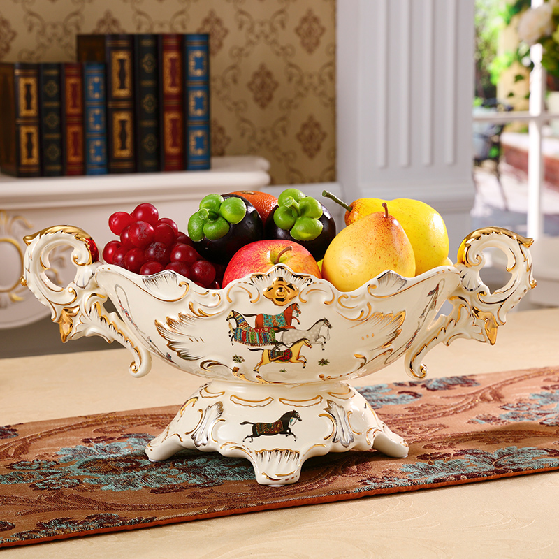 Ou compote suit sitting room key-2 luxury furnishing articles home American ceramic fruit bowl tea table creative home decorations