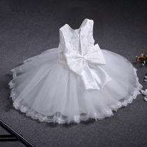 Little flower girl dress girl princess skirt foreign air performance clothes birthday childrens puffy gauze dress girl baby Summer