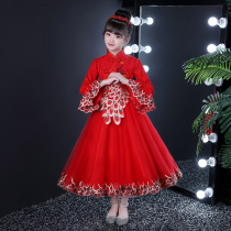 Girls Princess jumpsuit children dress Hanfu 8 middle school children 7 spring and autumn dress 5 years old 6 autumn winter dress plus Velvet