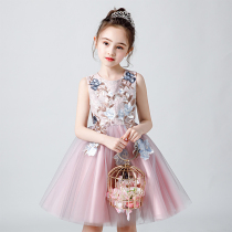 Princess dress girl white puffy gauze skirt dress dress dress June 1 Childrens Day costume kindergarten choir summer