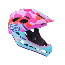 COM new KC3 childrens helmet full helmet pulley helmet balance car protection removable chin face guard with light
