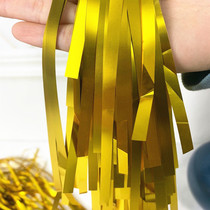 Childrens year-old matte rain silk tassel color strip pull flower curtain background wall birthday party decoration supplies