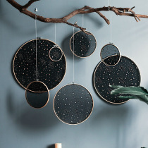 ins bamboo embroidery tense Nordic wedding arrangement dress living room murals Starry Sky Wall pendant decoration dark mesh