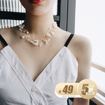 BettyChow heavy industry handstring series pearl necklace choker simple temperament