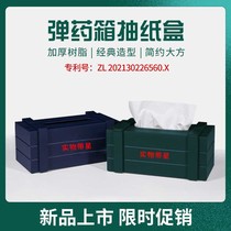 New Flame Blue Retro Equipment Box Themed Restaurant Fittings Roll Tissue Olive Green Pumps