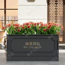 Outdoor combination iron flower box Commercial Street Square sales department partition flower trough fence outdoor large planting flower bed