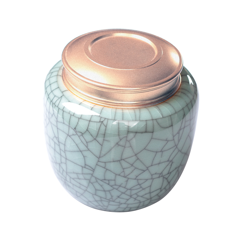 Large seal caddy fixings longquan celadon tea pu 'er portable household ceramic tea pot storage tanks