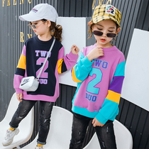 Girls clothes fashion autumn casual wear Korean version of female baby letter pullover