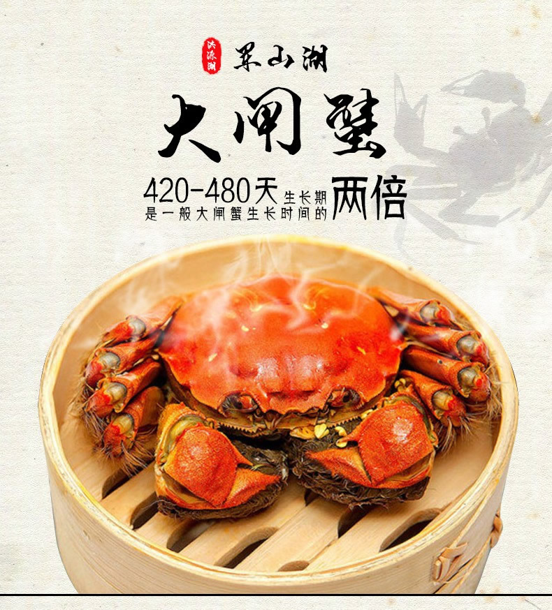 军山湖清水大闸蟹礼券螃蟹提货券团购蟹劵卡送礼型588型母蟹10只.