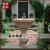 Custom Stone Carving Au Style Flower Pot Flower Bowl Yellow Rust Stone Wash Basin Outdoor Villa Courtyard Landscaped Park Landscape Pendulum