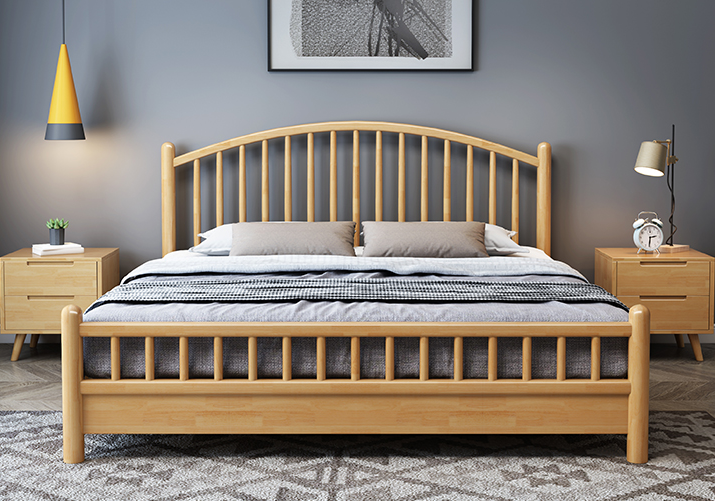 竖琴床头太艺术,设计师钟爱的一款实木床