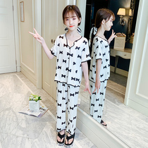 Girls' pajamas suits Summer clothes Children's children's high school children's short air sleeves in summer Summer mosquito home clothes