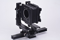 horseman 4X5 monorail large format camera with moveable axis with Linhaf Standard lens plate