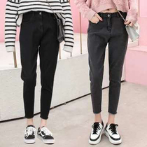 Large yards jeans female loose little feet Halen pants weighed 200 pounds of fat sister lean pants