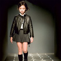 Childrens spring and autumn coat boys and girls leather clothing 2018 New Tide European and American baby leather jacket 1-3 years old parent-child