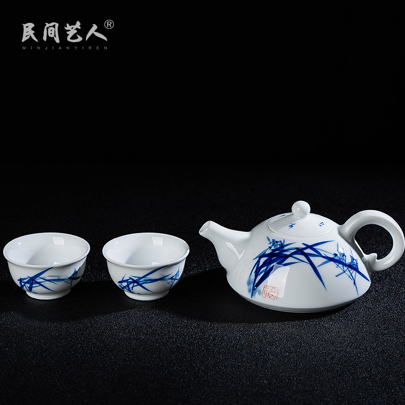 Two cups of tea a lid to use suit hand - made porcelain ceramic cup lid to use household travel tea set gift box