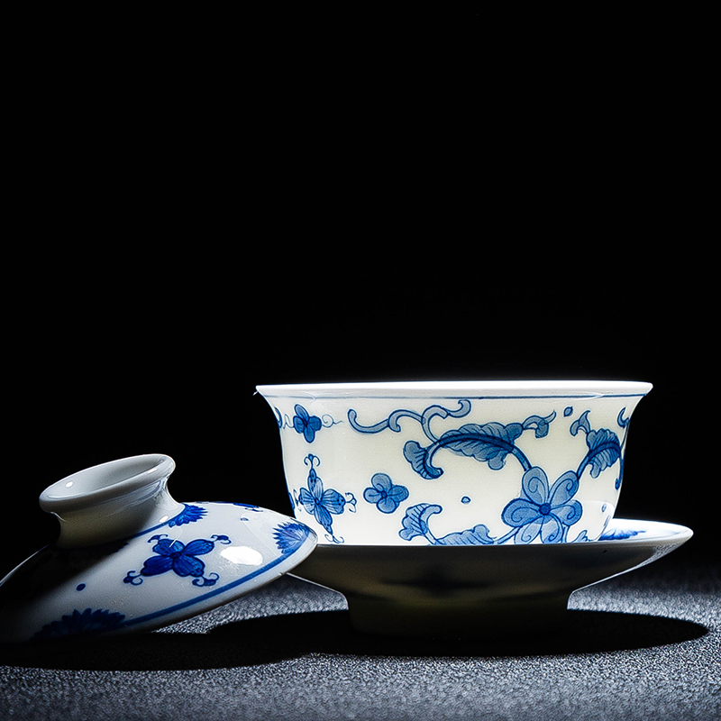 Ceramic tea set small suit a pot of two cups of jingdezhen blue and white contracted household is suing hand - made travel kung fu tea set