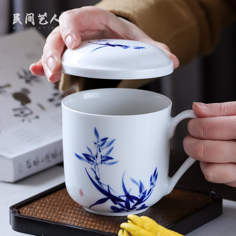 Tea office hand - made glass cup of jingdezhen ceramics filter) separation of Tea Tea cups a single office