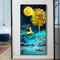 European art glass entrance cabinet decorative screen Living room partition Corridor aisle background wall Lucky Elk light